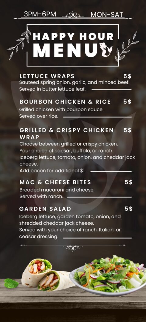 Menu | Mermaids Strip Club